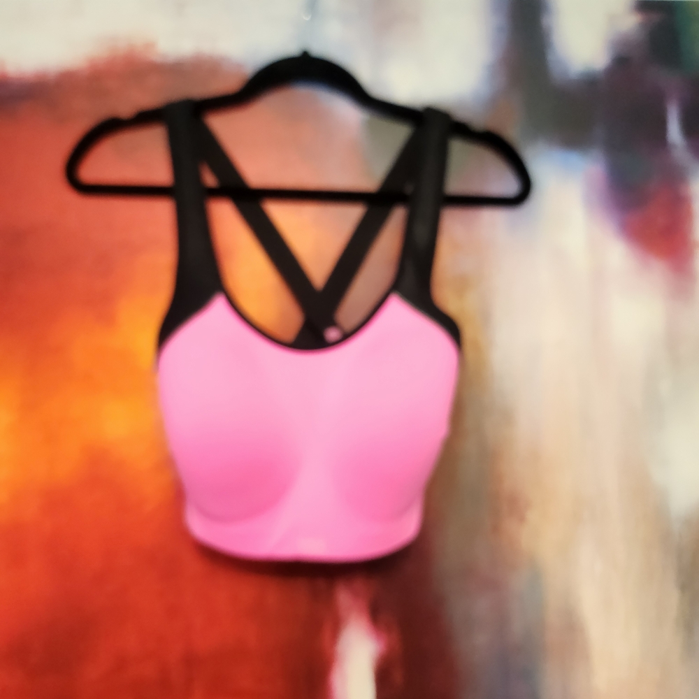 Victoria's Secret Pink and Black Sports Bra